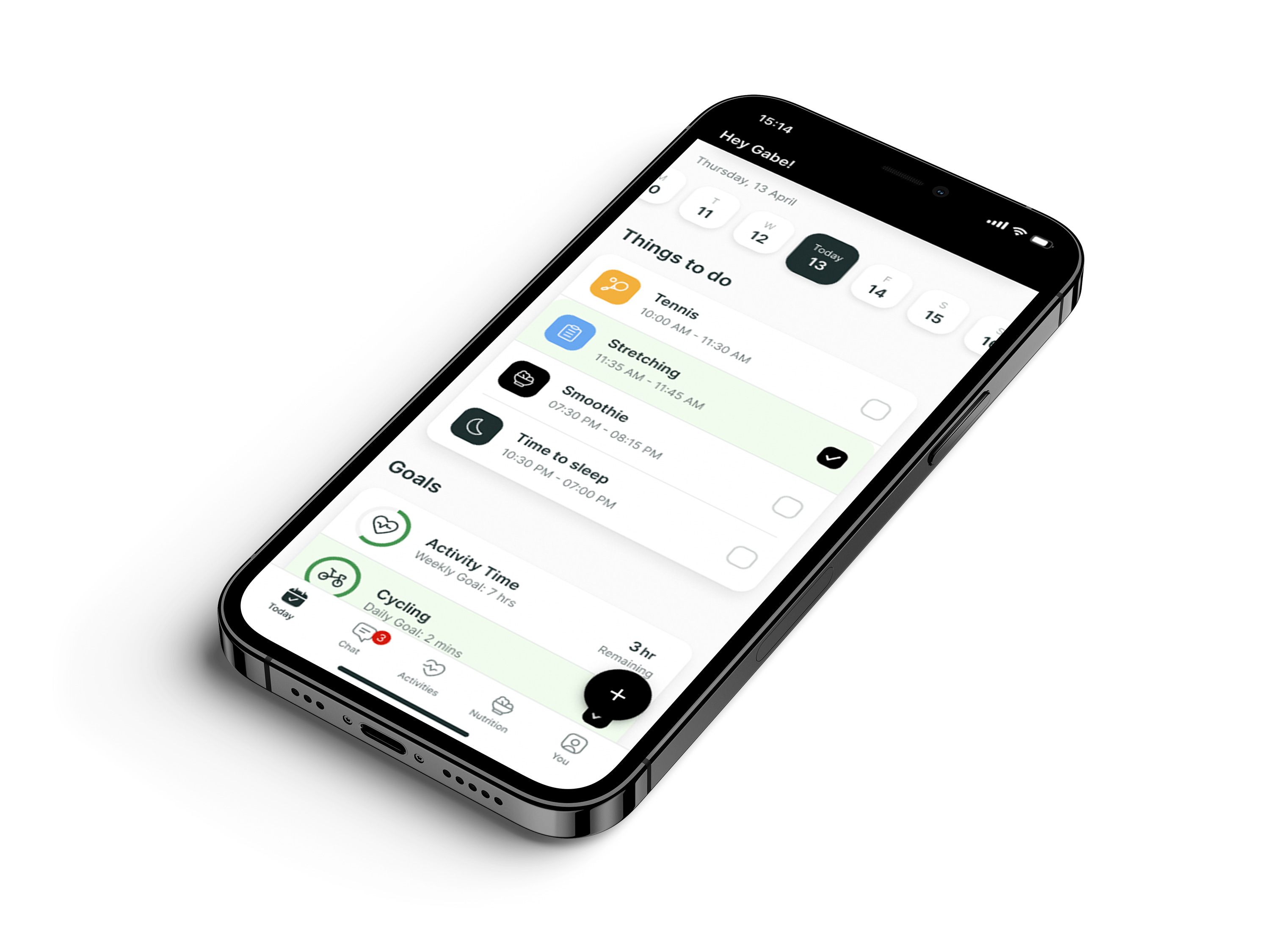 A mockup of the coaching app showcasing the features.